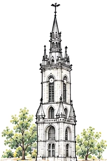 Croquis du beffroi de Tournai