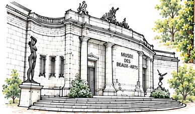 Croquis du musée des Beaux-Arts de Tournai
